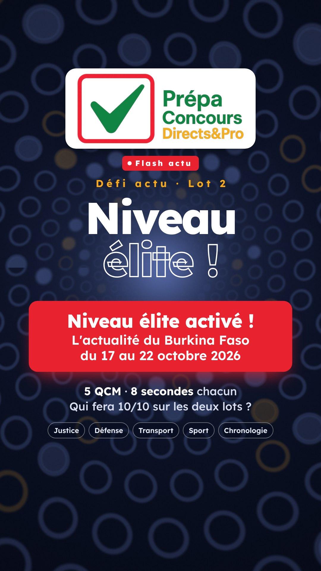 Affiche de la vid&eacute;o : Défi actu 2027 — lot 2 : niveau élite, 5 nouveaux QCM