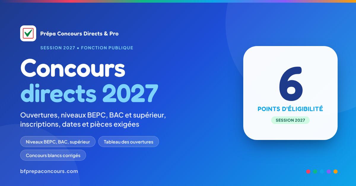 Apercu concours directs 2027