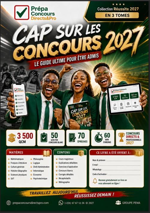 Cap sur les Concours 2027 — 3 500 QCM, 70 épreuves, 3 tomes