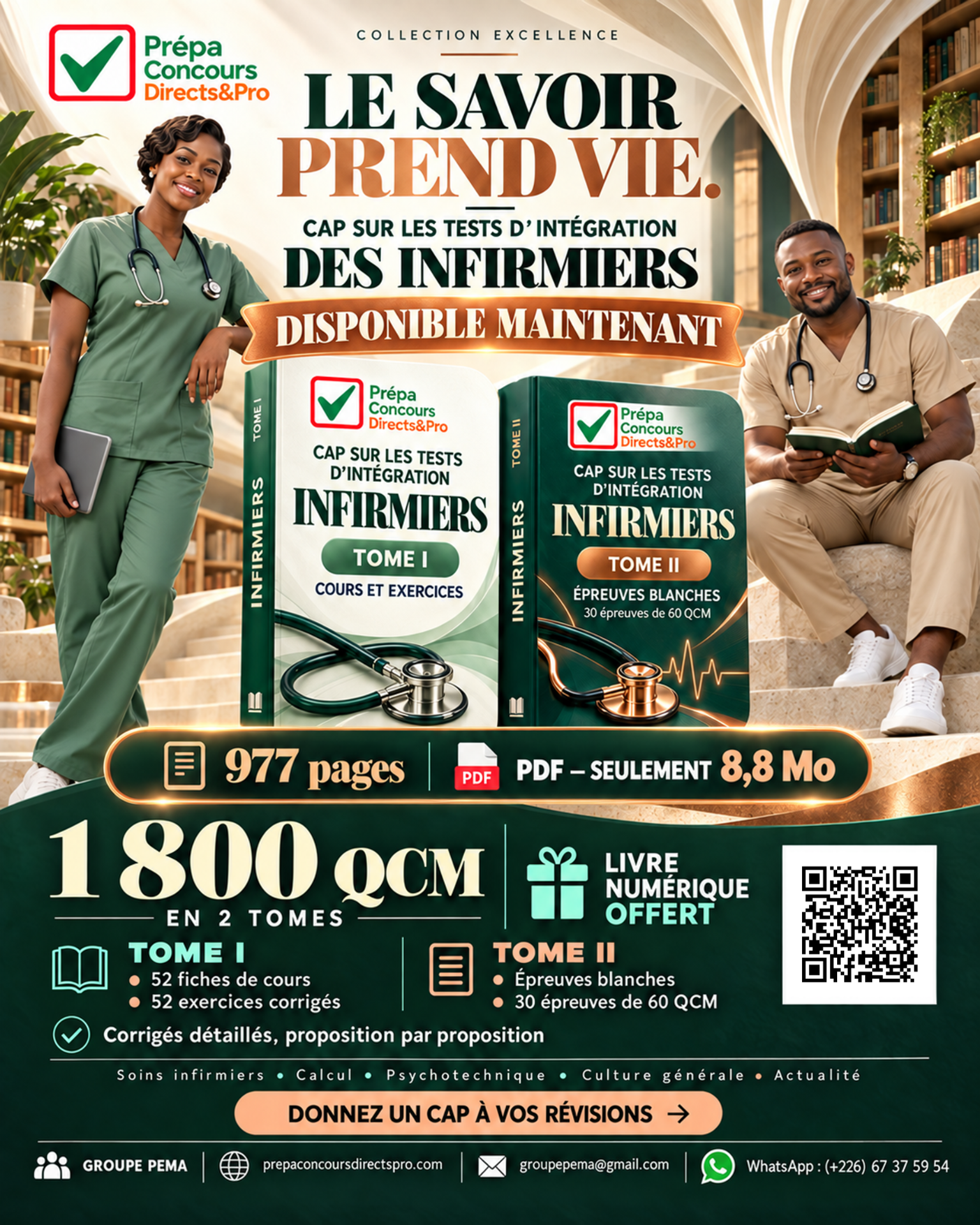 Cap sur les Tests d’intégration des Infirmiers — 1 800 QCM en 2 tomes