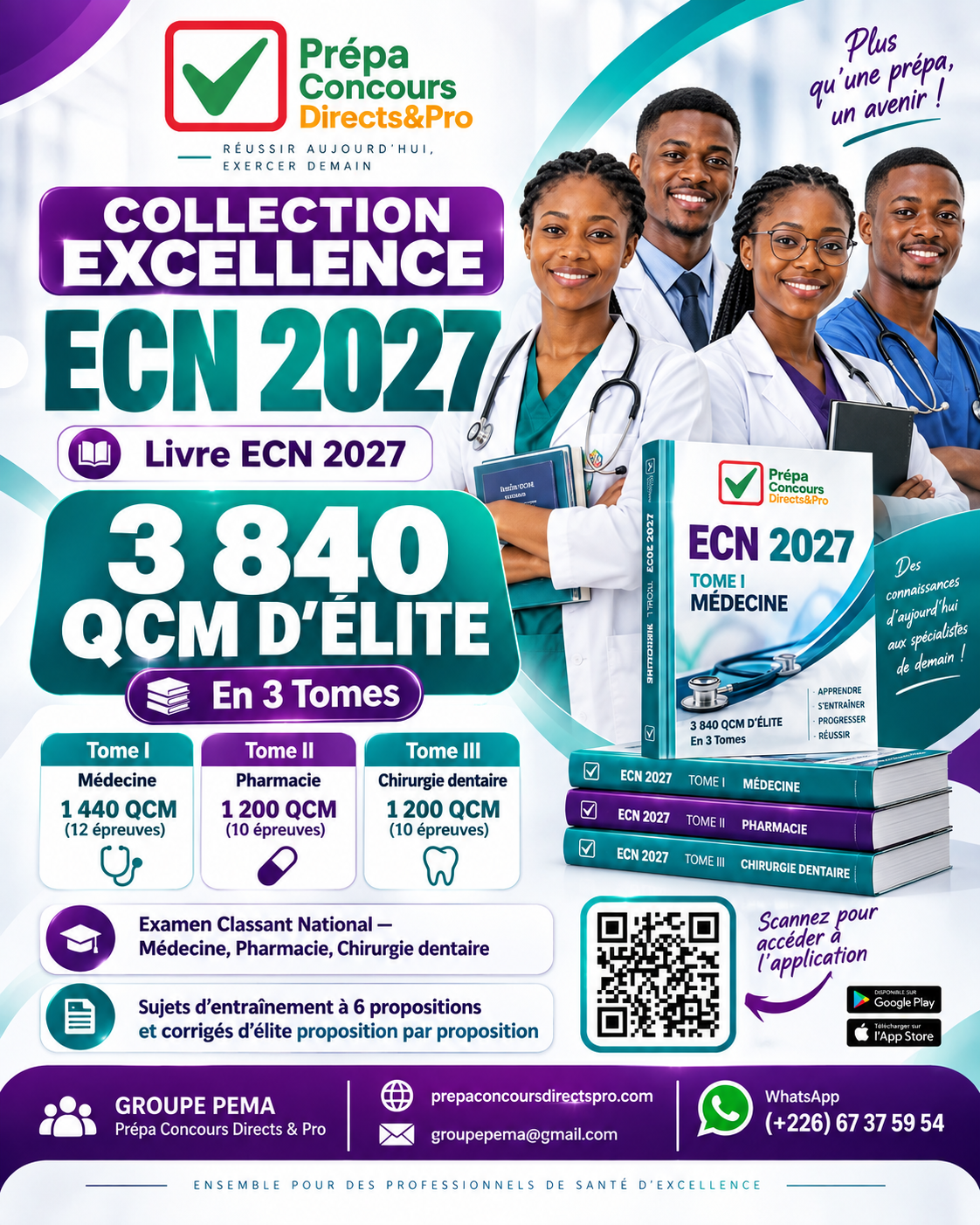 Collection Excellence ECN 2027 — 3 840 QCM d’élite en 3 tomes